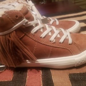 Zara Girls Fashion Suede Fringe sneakers